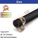 Tnisesm 1/4 Inch ID Fuel Line Hose 10 Feet + 20Pcs 2/5" ID Hose Clamps for Kawasaki Kohler Briggs & Stratton Small Gas Diesel Powersports Engines and Generators
