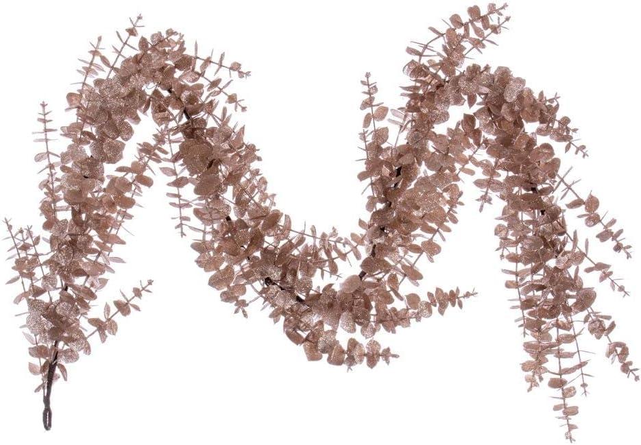 Vickerman 6ft Cafe Latte Artificial Eucalyptus Glitter Garland. (Caf Latte)