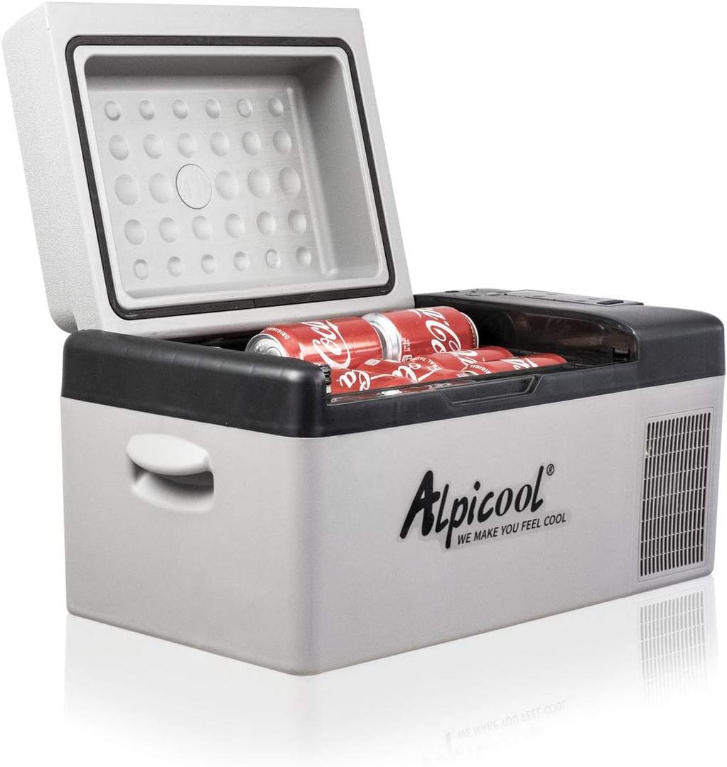 Alpicool C20 portable compressor fridge freezer 21Quart(20Liter) for car and home - 12V/24V DC and 110V AC (Gray)