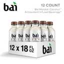 Bai Antioxidant Infused Water Beverage, Molokai Coconut, with Vitamin C and No Artificial Sweeteners, 18 Fluid Ounce Bottle, 12 Pack (EXP 06/01/26)