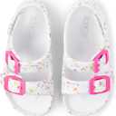 The Children's Place Baby Girls and Toddler Everyday Slide Sandals with Backstrap, White Paint Splatter, 6