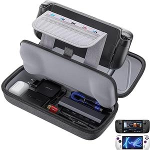 JSAUX Carrying Case Compatible with Steam Deck/ROG Ally, Protective Hard Shell Travel Case Fits Charger & Dock, Portable Bag for Steam Deck OLED/ROG Ally X