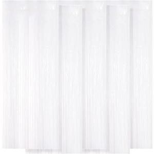 5 Pack White Fringe Foil Curtain 3.2ft x 8.2ft Tinsel Backdrop Streamers for Birthday Party Decoration Wedding Christmas