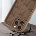 Compatible with iPhone 14 Pro Case, Cute Brown Bow Aesthetic Design for Girls Women Soft Silicone Slim Fit Shockproof Protective Cover