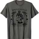 Weird Girls Club Retro Gothic Floral Alt Girl T-Shirt Asphalt Grey XS 