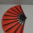 13inch Large Rave Fan Popping Fan Clacking Fans for Line Dancing,Hand Fans for Women Foldable,Boots on The Ground Fan,Portable for Outdoor,Wedding,Party,Decoration(Red+Black Ribs,5 Pack