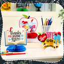 12 Pcs Teacher Appreciation Table Decorations Honeycomb Centerpieces Thank You Table Decoration 3D Teacher Appreciation Week Honeycomb Centerpiece Tables Sign for Classrooms Desks Decor