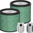 2 Pack HP072 True Filter Replacement for Shark HP072/HP071 NeverChange Air Pu-rif-ier Pet Dander, Smoke,250 Sq.Ft Coverage,Part Number# HP071BRN |HE07FKPET(Green)