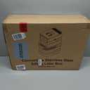 Stainless Steel Sifting Litter Box with Lid, Metal Litter Pan with Scoop for Big Cats Multi Cat, Extra Large Cats Litterbox Odor Control Easy Clean (23 * 15.7 * 16.7inch-Full Enclosed, X-Large)