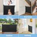probebi Retractable Baby, Child & Dog Gates for Stairs, Extends to 54" Wide 34" Tall, Use for Outdoor, Indoor, Hallways, Doorways, Deck, Porch, Black