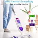 AIR U+ 24 Pack Disposable Power Mop Pads Refills for Swiffer Power Mop, Unscented 14-Layer Thickened Multi-Surface Replacement Mopping Refills Pads for Floor Surface Cleaning