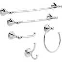 Delta 79710 Cassidy 18-in Glass Shelf with Towel Bar in Polished Chrome