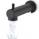 YASINU Slip on Extra Long Tub Spout with Diverter Universal Tub Diverter Spout for 1/2" Copper Water Pipe, Matte Black