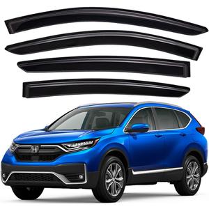 Lightronic Extra Durable Outside Mount Auto Vent Window Visor, Fits 2016-2022 Honda HR-V (HRV), UV Protection Rain Guard, Original Wind Deflector, No-Drill Easy Install, Dark Smoke, 4-Pcs
