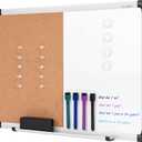 VUSIGN White Board and Cork Board Combination, 17" x 23" Dry Erase Board and Corkboard Combo for Home or Office, Wall Mounted Notice Bulletin Board with Aluminum Frame