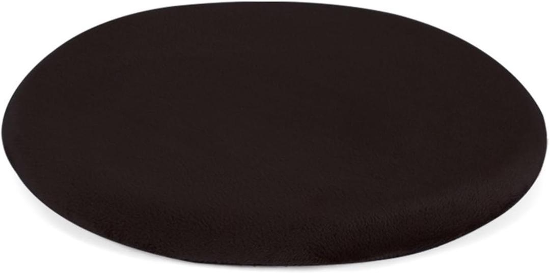 Greenjin 11" Round Memory Foam Seat Cushion Anti Slip Circle Chair Pad with Rubber Back Detachable Round Stool Cushions Machine Washable for Kitchen Dining Office Chairs Highstools Black