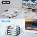 Spacrea Paper Organizer, Desk Organizers and Accessories for Desk with File organizer, Desk Accessories & Workspace Organizers for Catalog & Reference Racks (Dark Green)