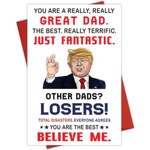 3 x Funny Card for Dad from Daughter, Son, Kids - Father's Day Gifts for Dad from Daughter, Son, Kids - Birthday card for dad, Dads Birthday Gifts Ideas - Fathers Greeting Card, Premium Quality