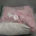 JOLLYVOGUE Queen Comforter Set 7 Pieces, Pink/Ivory Bed in a Bag Comforter Set for Bedroom, Bedding Comforter Sets with Comforter, Sheets,Ruffled Shams & Pillowcases (Queen(88"x 88"))