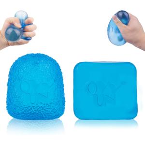 Stress Cube Squishy Balls - Slow Rising Stress Balls Stretchy Fidget Ice Cube for Anxiety Stress Relief, Gel Filled Sensory ice Cube Squishy Ball Toys for ADD/ADHD Kids Adults (Cube,Ellipsoid)