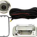 Rear View Camera, w/ Chrome Tailgate Handle, Compatible with 2005-2014 Ford F150, 2008-2016 F250 F350 F450 F550 Super Duty, 2007-2010 Explorer, 170 Angle, Backup Camera Kit, Back Up Reverse Camera