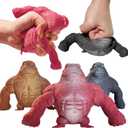 Squishy Monkey Stretch Gorilla Toy - 3Pack of Big Sensory Monkey Stretchy ToysStress Relief Splat Gorilla Figures for Autism ,Funny Animal Squishy Gorilla Toys Kids and Adults Easter Stuffers