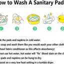 6pcs/Set Resuable Washable Incontinence Pads, Waterproof Organic Bamboo Resuable Menstrual Pads Sets, Including 5pcs Heavy Flow Cloth Mama Sanitary Napkins + 1pc Mini Wet Bag
