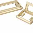 2 Pcs Aluminium Alloy Flip Handle Hidden Door Pull Handles Recessed Drawer Knob for Windows Cabinets Furniture Door W/Screws (Gold, Hole Distance: 64mm)