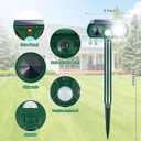 4 Pack Solar Ultrasonic Animal Repellent Outdoor,Squirrel Racoon Fortress Pro Deer Repellent Cat Deterrent Dog Repeller Waterproof with Strobe Light - Keep Rabbits,Skunks Away from Garden Yard Farm