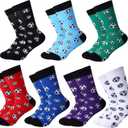 HooLing 7 Pair Novelty Football Soccer Socks for Kid Football Casual Sock Crew Sport Gift for 7-10 Boy (Soccer)