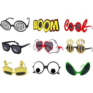 ZAKVOOR 10 Pairs Funny Party Glasses, Novelty Summer Hawaiian Sunglasses for Adult Kids Party Favors, Beach Themed Party, Photo Booth Props Supplies