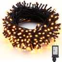 Brizled Outdoor Christmas Lights, 78.74ft 240 LED Christmas Lights, Plug in Christmas Tree Lights Connectable, 8 Modes Mini Led String Lights Waterproof for Indoor Outside Xmas Decorations Warm White