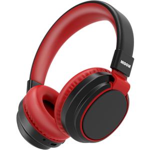 MIDOLA Kids Headphones Bluetooth 5.3 Wireless 60H Play Time Volume Limited 85/110dB Over Ear Foldable Protection Headset/Wired Aux Built-in Mic for Boy Girl Travel School Pad Tablet Black