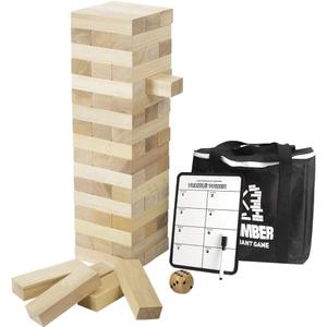 Gentle Monster Giant Tumble Tower with Dice & Game Board, 56 Pcs Large Size Wooden Stacking Game, Classic Outdoor Games for Adult Kids Family (Jumbo 56pc)