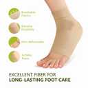 Bukihome Achilles Tendon Support Sleeves - Gel Padded Compression Socks for Tendonitis Relief - Breathable & Ergonomic Fit - 1 Pair of Regular Size, Beige