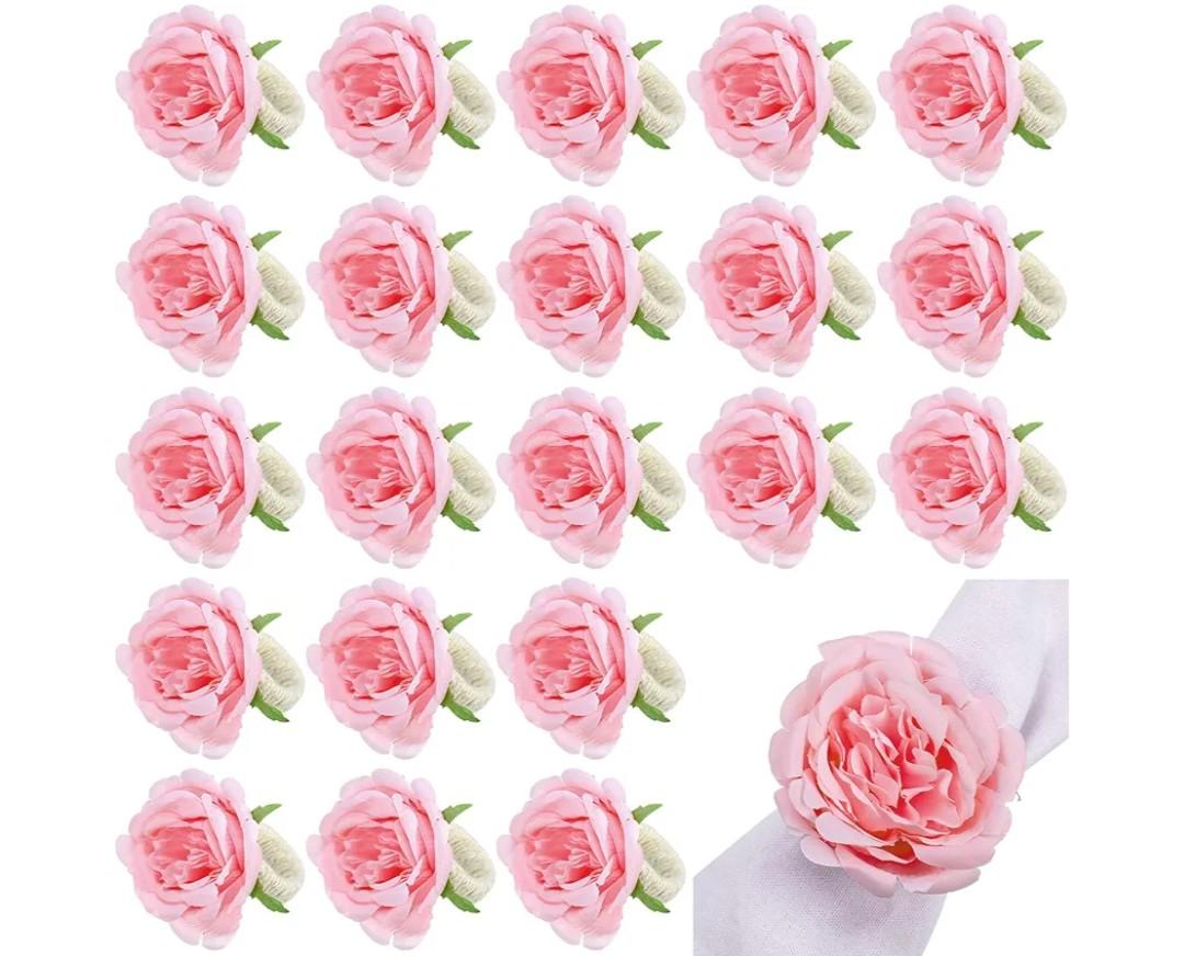 Yunsailing 24 Pcs Flower Napkin Rings Peony Floral Handmade Napkin Holder Rings Handicraft Holder for Table Decorations Wedding Holiday Banquet Luncheons Birthday Party Picnics Supplies(Pink) Yunsailing 24 Pcs Flower Napkin Rings Peony Floral Handmade Napkin Holder Rings Handicraft Holder for Table Decorations Wedding Holiday Banquet Luncheons Birthday Party Picnics Supplies(Pink)