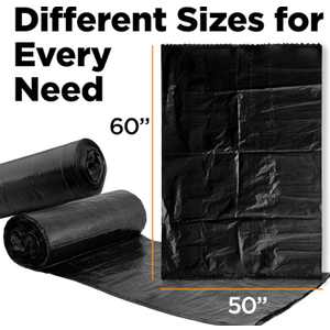 50-60 Gallon Trash Bags | 104 Bags | Black | Bathroom | Strong | Garbage