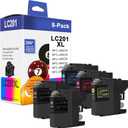 LC201 (LC-201) Color (BK/C/M/Y) Ink Cartridge 5-Pack (Includes 2 LC201BK, 1 LC201C, 1 LC201M,1 LC201Y) - LC203 Ink Cartridge Replacement for Brother MFC-J460DW MFC-J480DW MFC-J485DW MFC-J880DW Printer