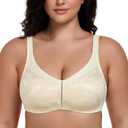 Wingslove Women's Full Coverage Minimizer Bra Wirefree Plus Size Bras Non-Padded Large Busts Comfort Straps Support (Beige)