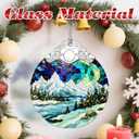 Stained Glass Ornament, Christmas Ornaments, Christmas Decorations for Tree, Holiday Ornament, Gifts for Nature Lovers, Holiday Party Gifts, Gift Ideas & Xmas Gift - Mountain Landscape