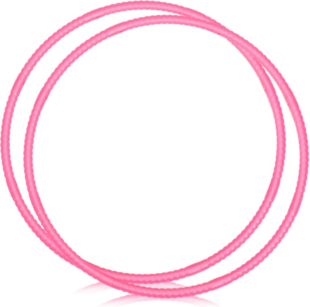 WinnerWhy 2 Pcs Toy Hoop Exercise Hoop Detachable Adjustable Plastic Toy Ring Playground Equipment for School Colored Circles Exercise Ring for Teens Dog Agility Equipment(Pink,26 Inch)