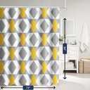 3 x SASTYBALE Bathroom Shower Curtain, Geometric Minimalist Modern Style, Waterproof Machine Washable Heavy Duty Cloth Bathroom Curtains with 12 Hooks, 72x84 Inch