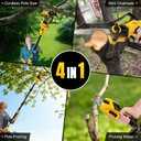 4-in-1 Cordless 8 Inch Pole Saw & Pruning Shears for Dewalt 20V, No Battery