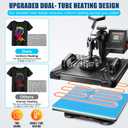 WHUBEFY Heat Press,5 in 1 Tshirt Printing Machine 15"x12" Digital Industrial Heat Transfer Machine,Sublimation Heat Press Machine for T Shirts/Mug/Cap/Plate/DIY