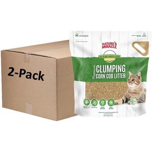 Nature's Miracle Premium Clumping Corn Cob Litter, Tough Odor Bio-Enzymatic Formula, Dust Free, 18lb, 2 pack