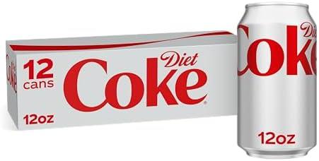 Diet Coke Soda Soft Drinks, 12 fl oz Fridge Pack Cans, 12 Pack - Cola Flavored Diet Soda Soft Drinks Pack of 2 BB AUG 11 2025