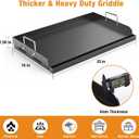 Griddle for Gas Grill, 25" x 16" Nonstick Coating Universal Griddle Flat Top Plate Insert for Gas Stove/Charcoal/Gas, Large Flat Top Griddle Plate for Camping, Tailgating, Parties