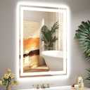 28x36 LED Bathroom Mirror with Lights, Super Bright Front & Backlit Vanity Mirror for Wall, Anti-Fog & Memory Smart Mirror, 5mm Shatter-Proof Tempered Glass, ETL Listed, Vertical/Horizontal
