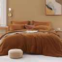 WRENSONGE Terracotta King Size Comforter Set- 7 Pieces Soft King Bed in a Bag with Fitted Sheet, Flat Sheet 2 Pillow Shams, and 2 Pillowcases- Warm King Bedding Set for All Season