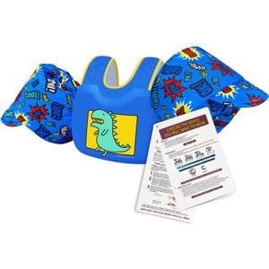 USCG Toddler Life Jacket Swim Vest for Age 1/2/3/4/5/6 Years Old, Coast Guard Approved Toddler Floaties for Pool Swimming,Boating, Kids Arm Water Wings for Children 30-50 lbs (Blue-Dinosaur)
